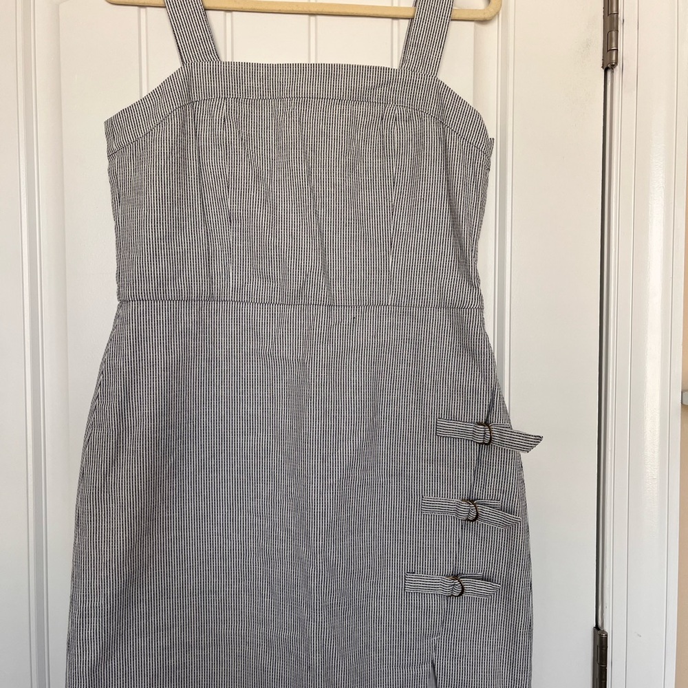 Simply Noelle Navy and White Pinstripe Dress Size S/M 8-10